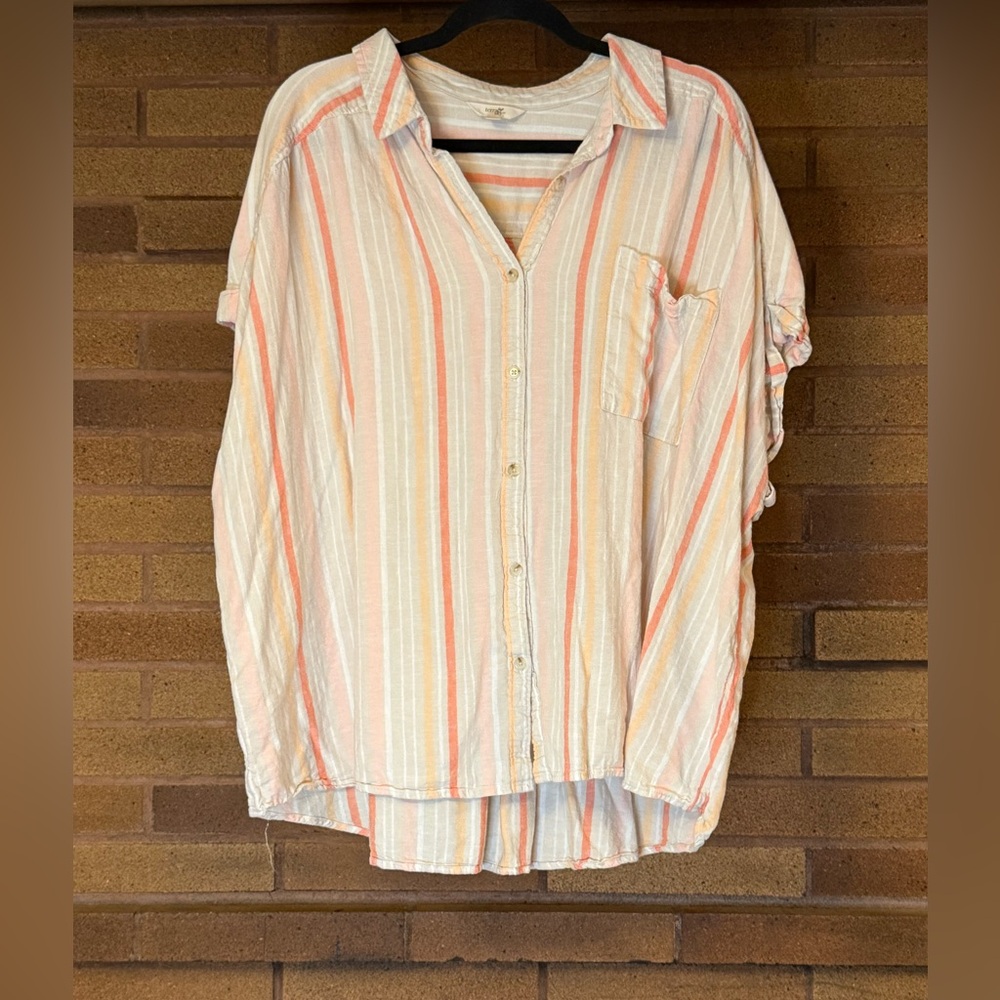 Striped Button-Up Women’s Top